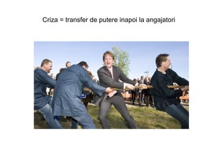 Criza = transfer de putere inapoi la angajatori
 