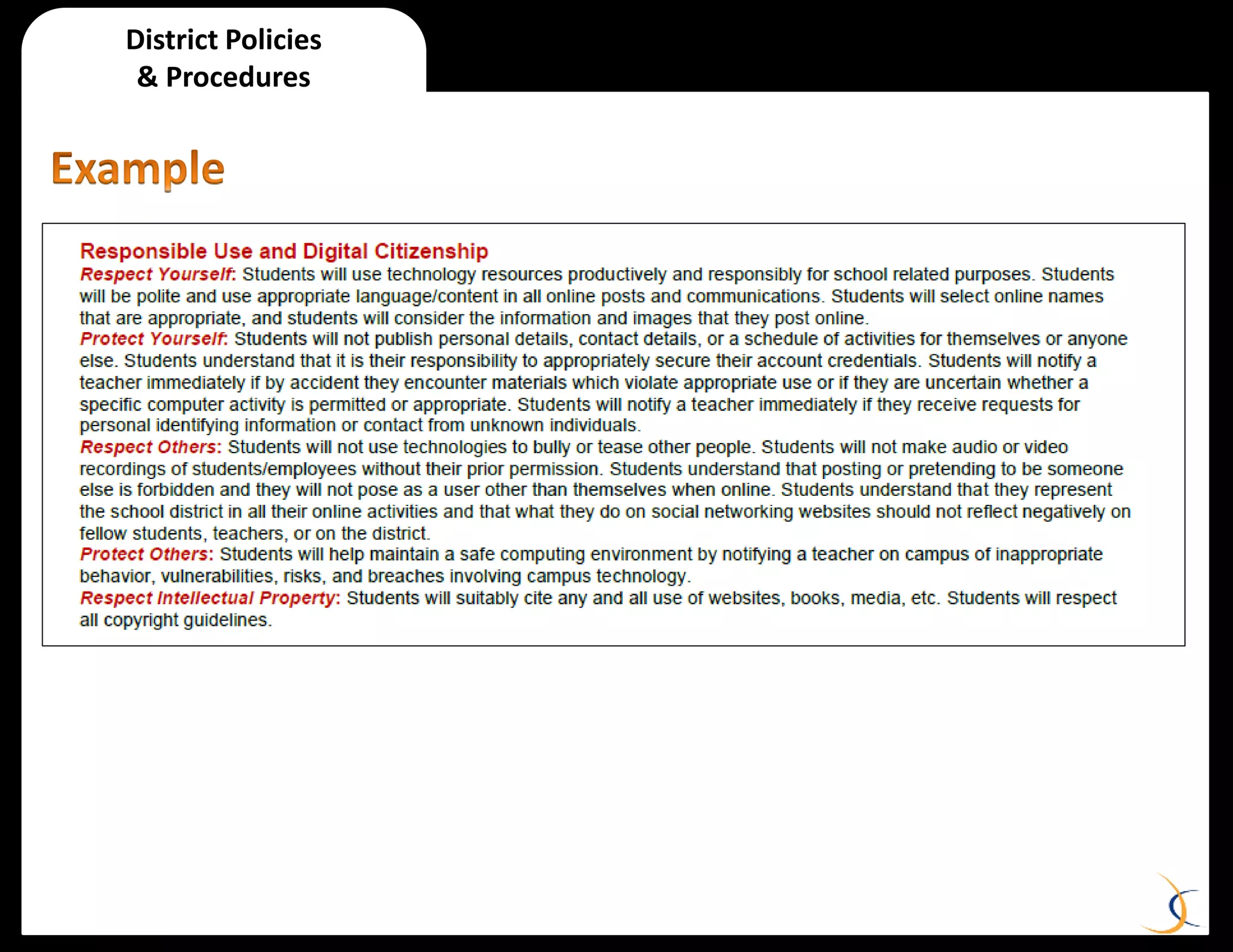 District Policies
& Procedures
 