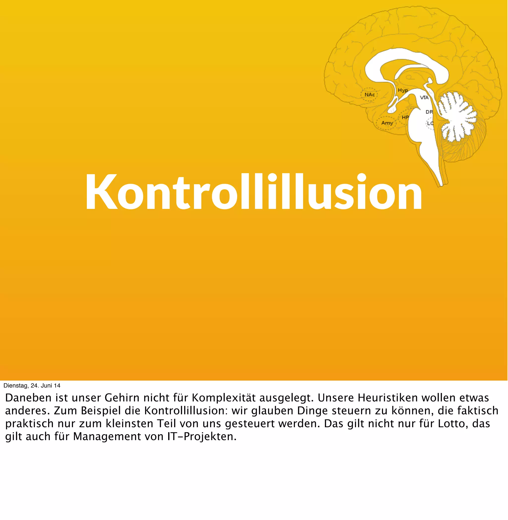 Warum wollen Manager
komplexe Aufgaben
kompliziert lösen?
Dienstag, 24. Juni 14
Wie komplexe Systeme bzw. komplexe-Adaptive-Systeme funktionieren wissen wir eigenlich
seit Mitte der achtziger Jahre. Und seit Mitte der neunziger Jahre wissen wir auch, wie das
Management von solchen Systemen geht. Trotzdem versuchen wir es immer anders. Warum
ist das so?
 