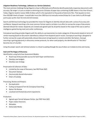 Surviving Technology 2009 & The Paralegal