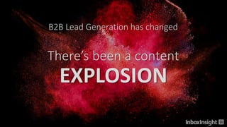 There’s been a content
EXPLOSION
B2B Lead Generation has changed
 