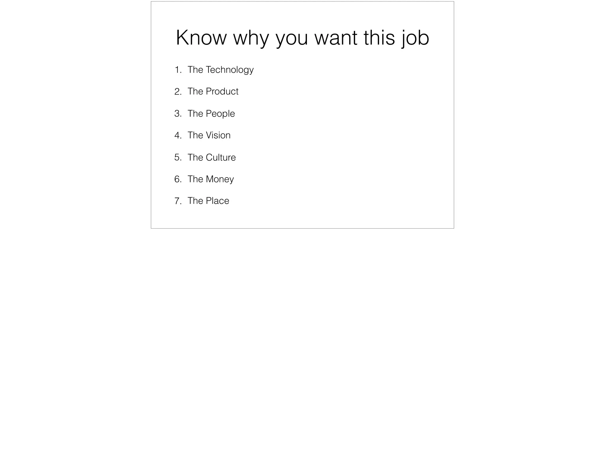Potential questions
1. Google
2. glassdoor.com
3. Quora
4. A great reference from Julia Evans
Write a list of potential questions by looking at the job description and ﬁnding the common questions for each skill/language

 