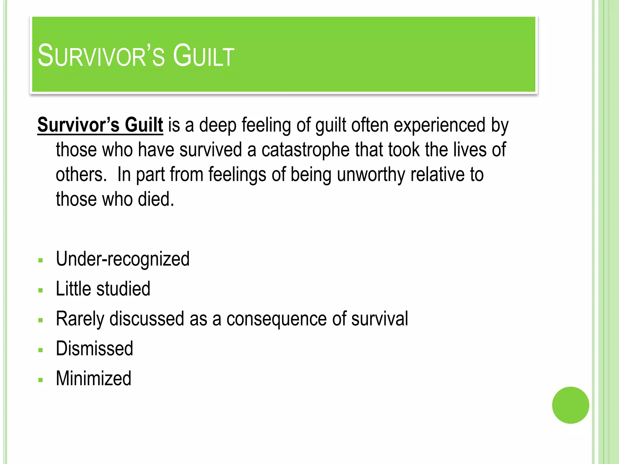 Guilt Examples Survivor's Guilt | PPTX