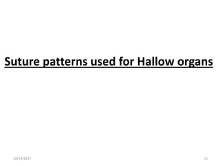 Suture patterns used for Hallow organs
10/14/2017 15
 