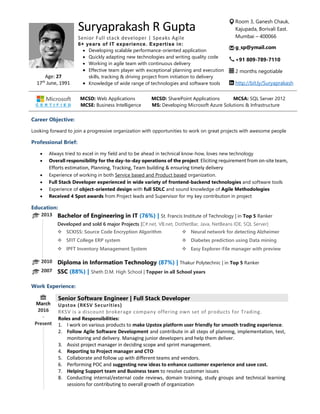 Senior software engineer, Senior Full stack web developer Resume | PDF