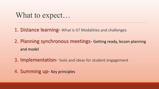 Effective Distance Learning Pedagogical Principles for Effective Distance Learning | PPTX