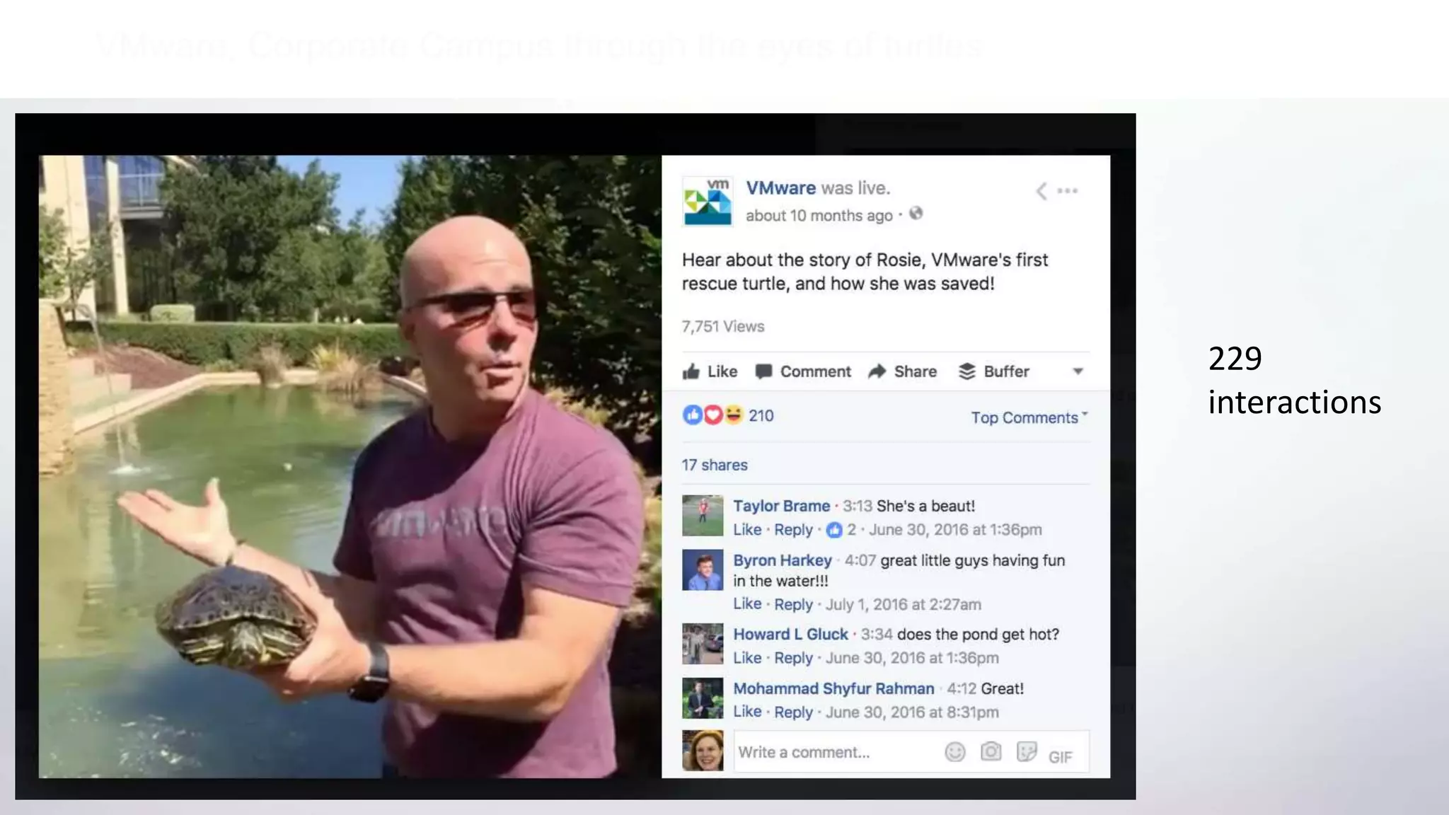 VMware, Corporate Campus through the eyes of turtles
229
interactions
 