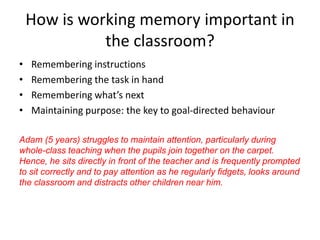 Working Memory and Learning Workshop - Susan Gathercole | PPTX