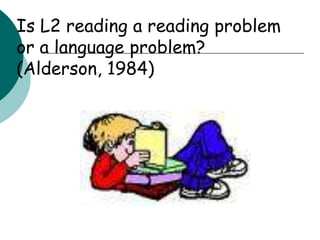 Is L2 reading a reading problem or a language problem? (Alderson, 1984)