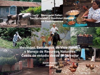 Movilidad, Estrategias de Vida Rurales  y Manejo de Recursos Naturales: Casos de estudio desde El Salvador Susan Kandel PRISMA Seminario-Taller:  Territorialidad y Movilidad Humana  en Centroamérica 