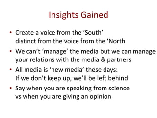 News media for awareness and advocacy in in livestock research for development