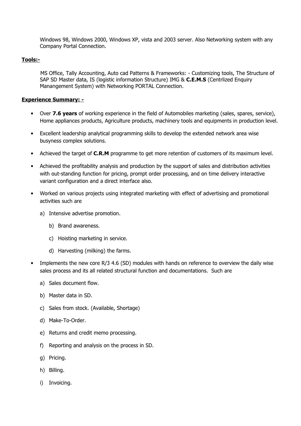 Susanta S Subudhi Resume 7 6 Years Experience Pdf Format