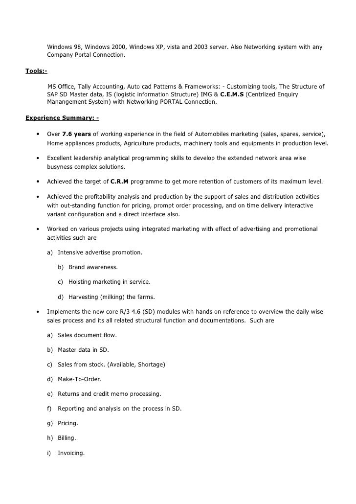 resume experience format