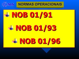 NORMAS OPERACIONAIS NOB 01/91 NOB 01/93 NOB 01/96 