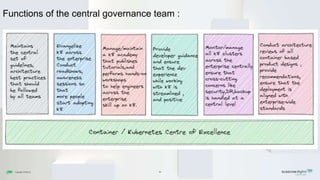 Copyright© SUSE LLC 20
Functions of the central governance team :
 