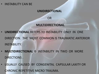 SHOULDER PATHOLOGIES IN YOUNG ACTIVE PERSONS | PPTX