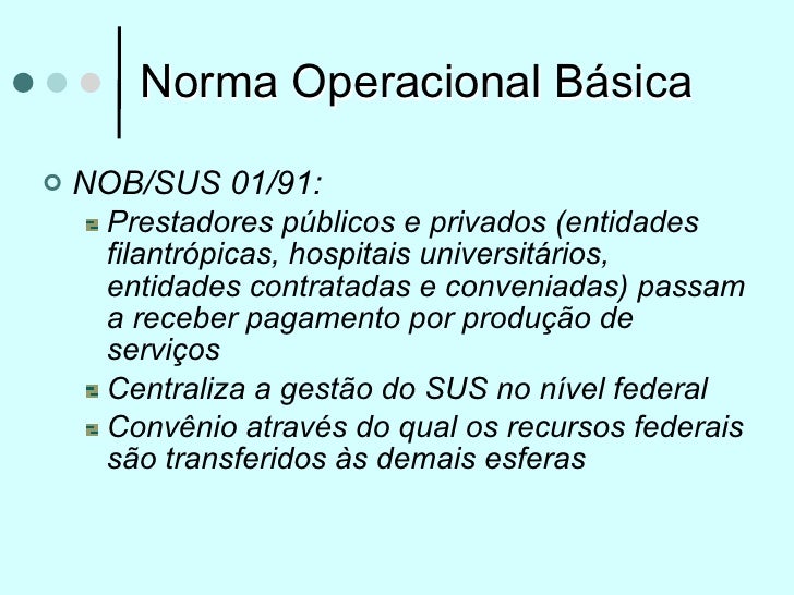 A Primeira Norma Operacional Básica Data De 1991