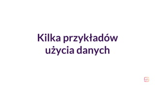 Kilka przykładów
użycia danych
 