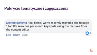 Pokrycie tematyczne i zagęszczenia
 