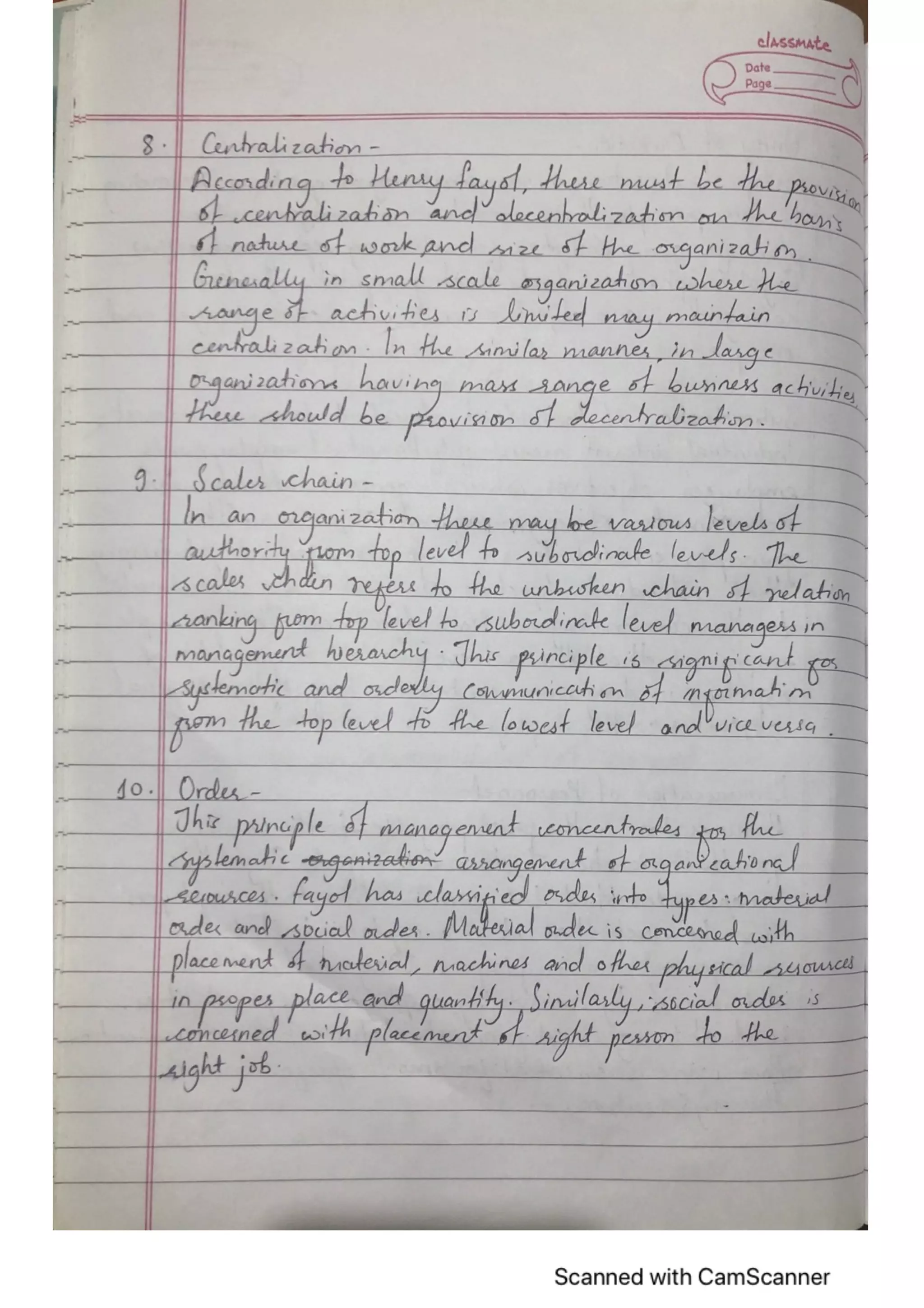 Management, Principle of Management (6 Questions answers) NEB XII