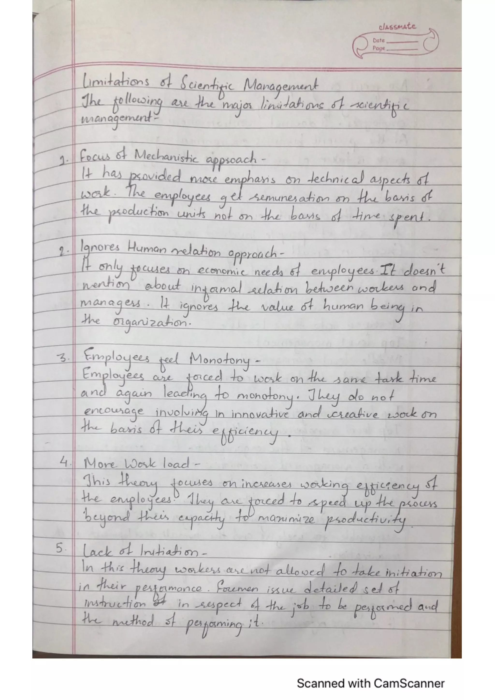 Management, Principle of Management (6 Questions answers) NEB XII