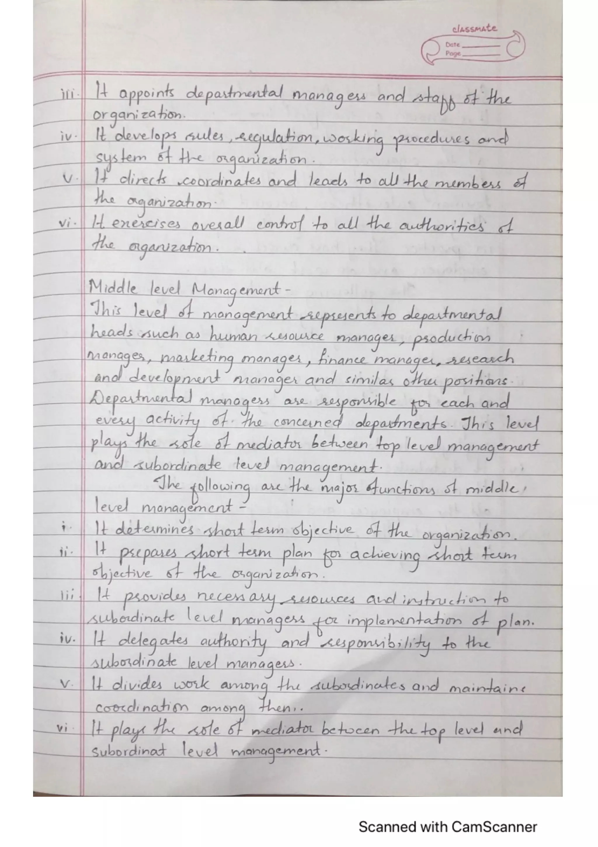 Management, Principle of Management (6 Questions answers) NEB XII