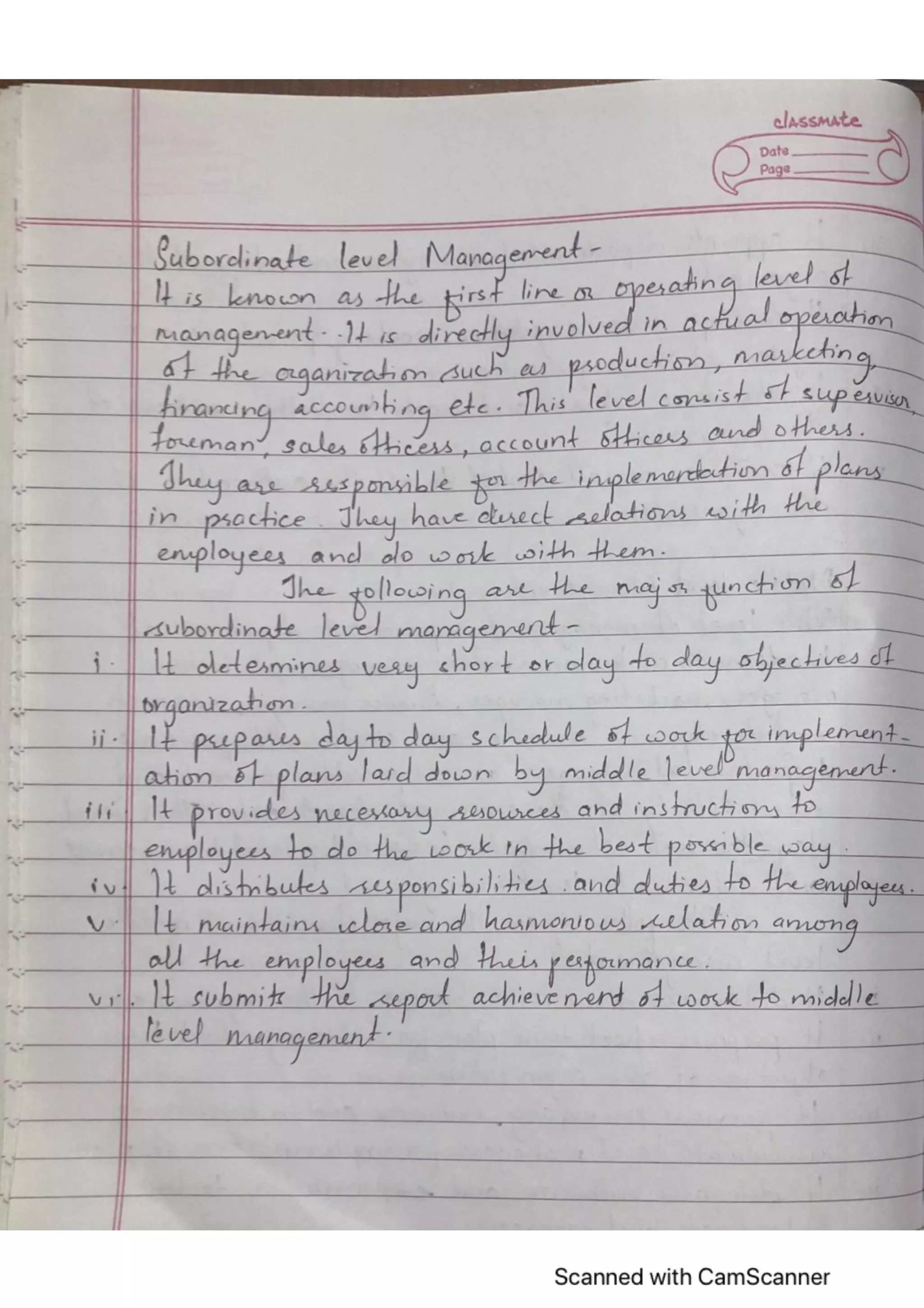 Management, Principle of Management (6 Questions answers) NEB XII