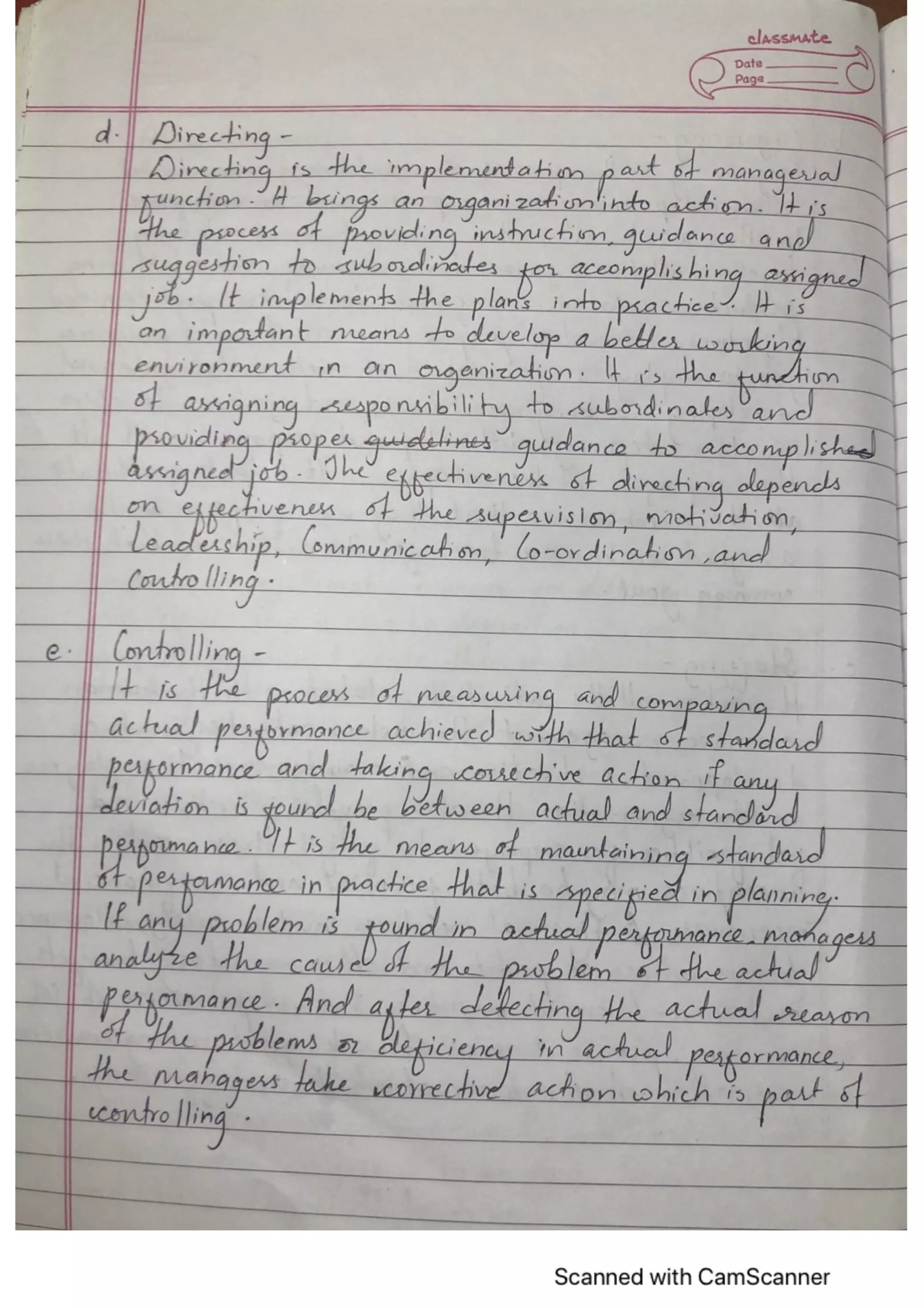 Management, Principle of Management (6 Questions answers) NEB XII
