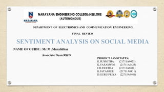 SENTIMENT ANALYSIS ON SOCIAL MEDIA | PPT