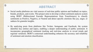 SENTIMENT ANALYSIS ON SOCIAL MEDIA | PPT