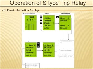 Operation of S type Trip Relay
4.1. Event Information Display
 