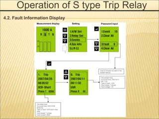 Operation of S type Trip Relay
4.2. Fault Information Display
 