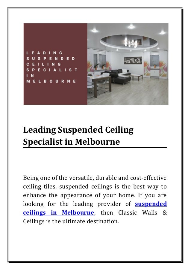Leading Suspended Ceiling Specialist In Melbourne
