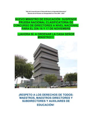 "Año de la Inversión para el Desarrollo Rural y la Seguridad Alimentaria"
"Decenio de las Personas con Discapacidad en el ...