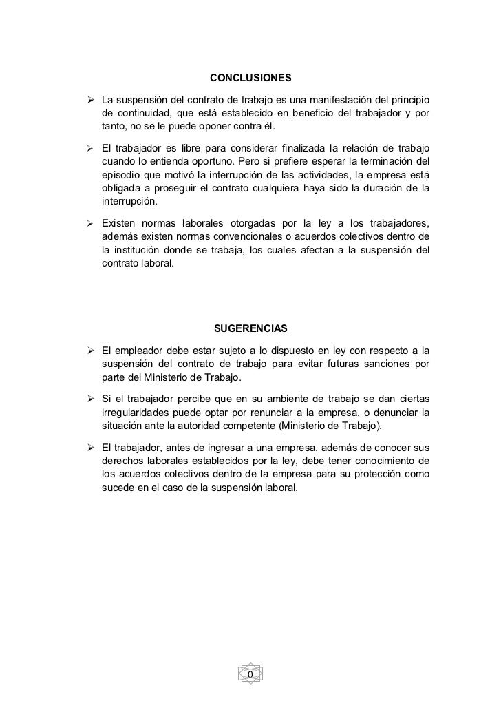 Suspensión del Contrato Laboral y Norma Aplicable