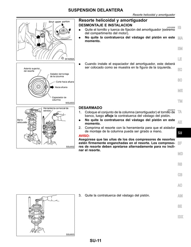 Sistema de Suspensión Nissan Sentra