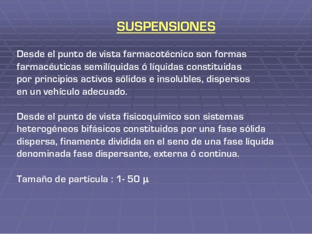 Que es una suspensión farmaceutica