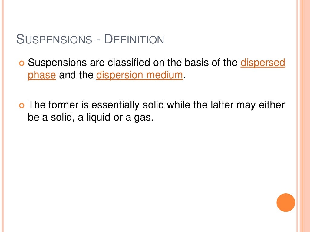Suspensions Formulation Overview