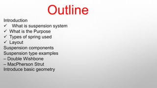 Suspension system in automotive engineering | PPTX