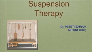 Suspension
Therapy
Dr. PETETI SAIRAM
MPT(NEURO)
 