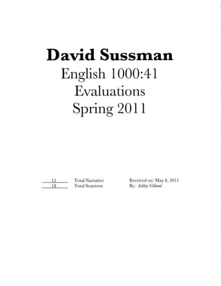 Sussman Spring Composition I Evaluations