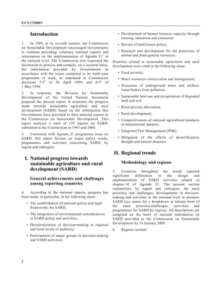 Sustaible agriculture and rural development trends in national ...