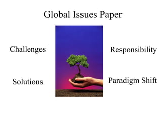 ResponsibilityChallenges
Solutions Paradigm Shift
Global Issues Paper
 