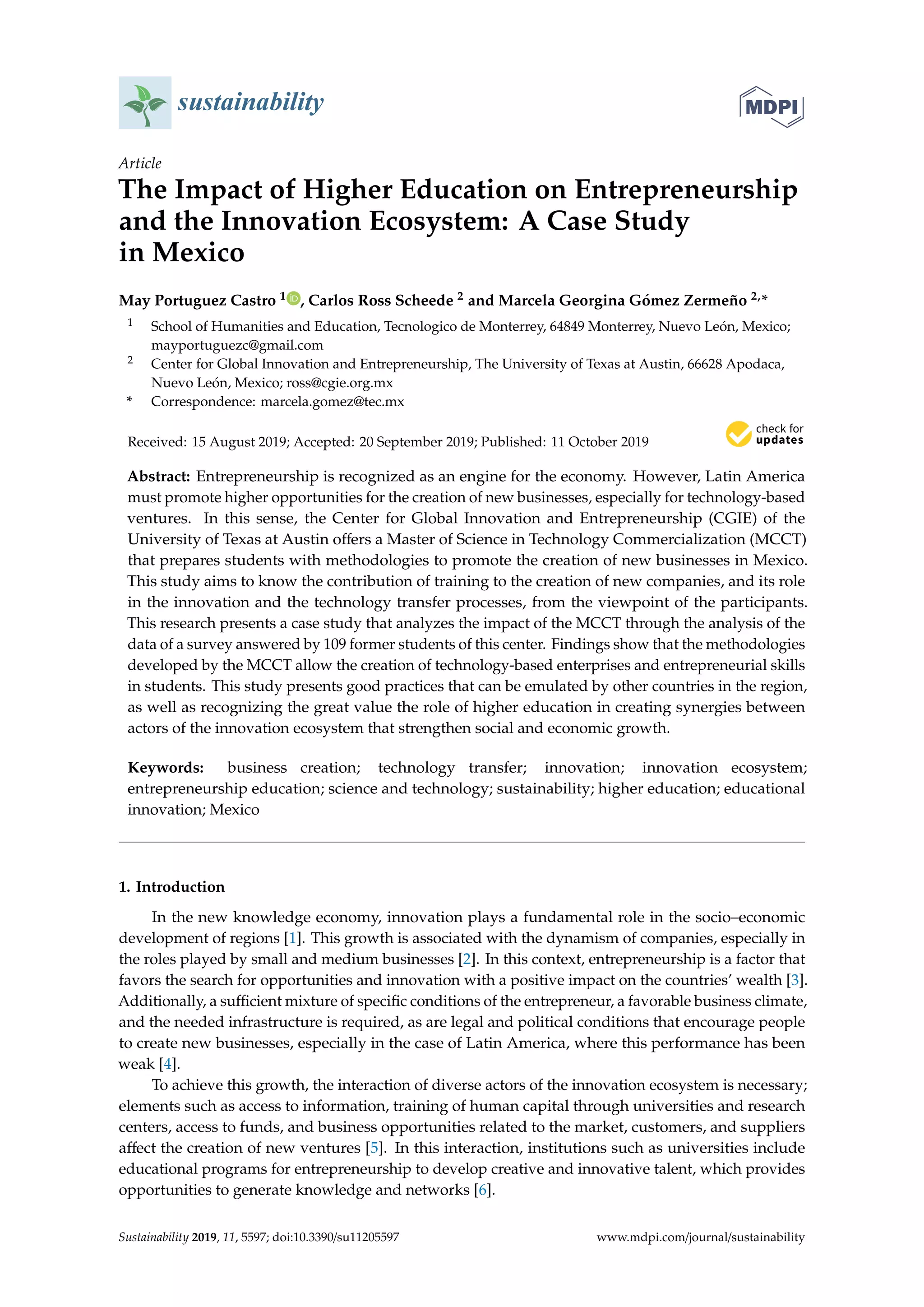 The Impact of Higher Education on Entrepreneurship and the Innovation ...