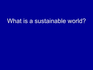 What is a sustainable world? 