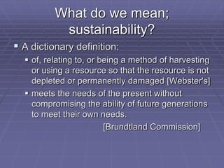 Sustainability