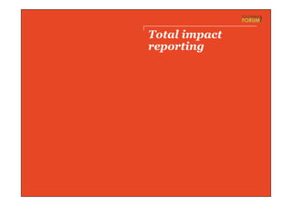 Total impact
reporting
 