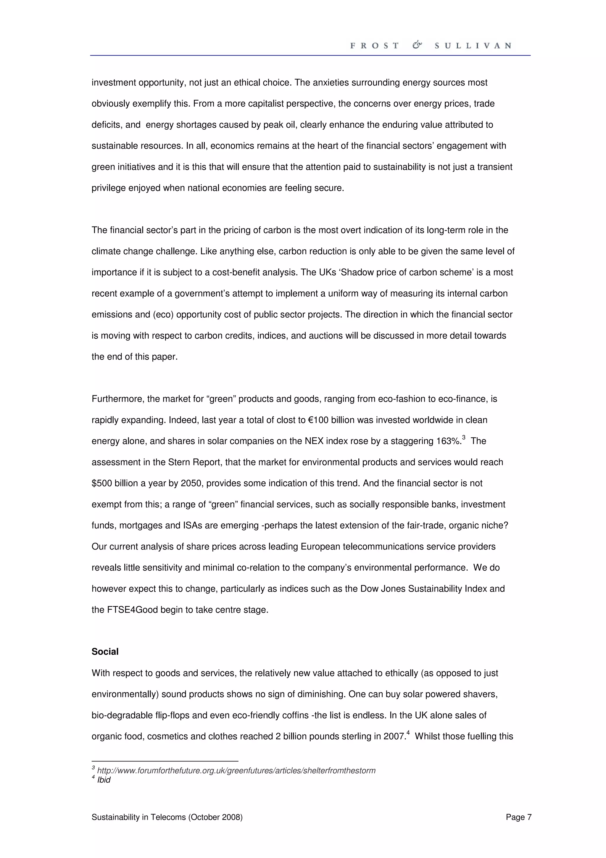 Sustainability in Telecoms