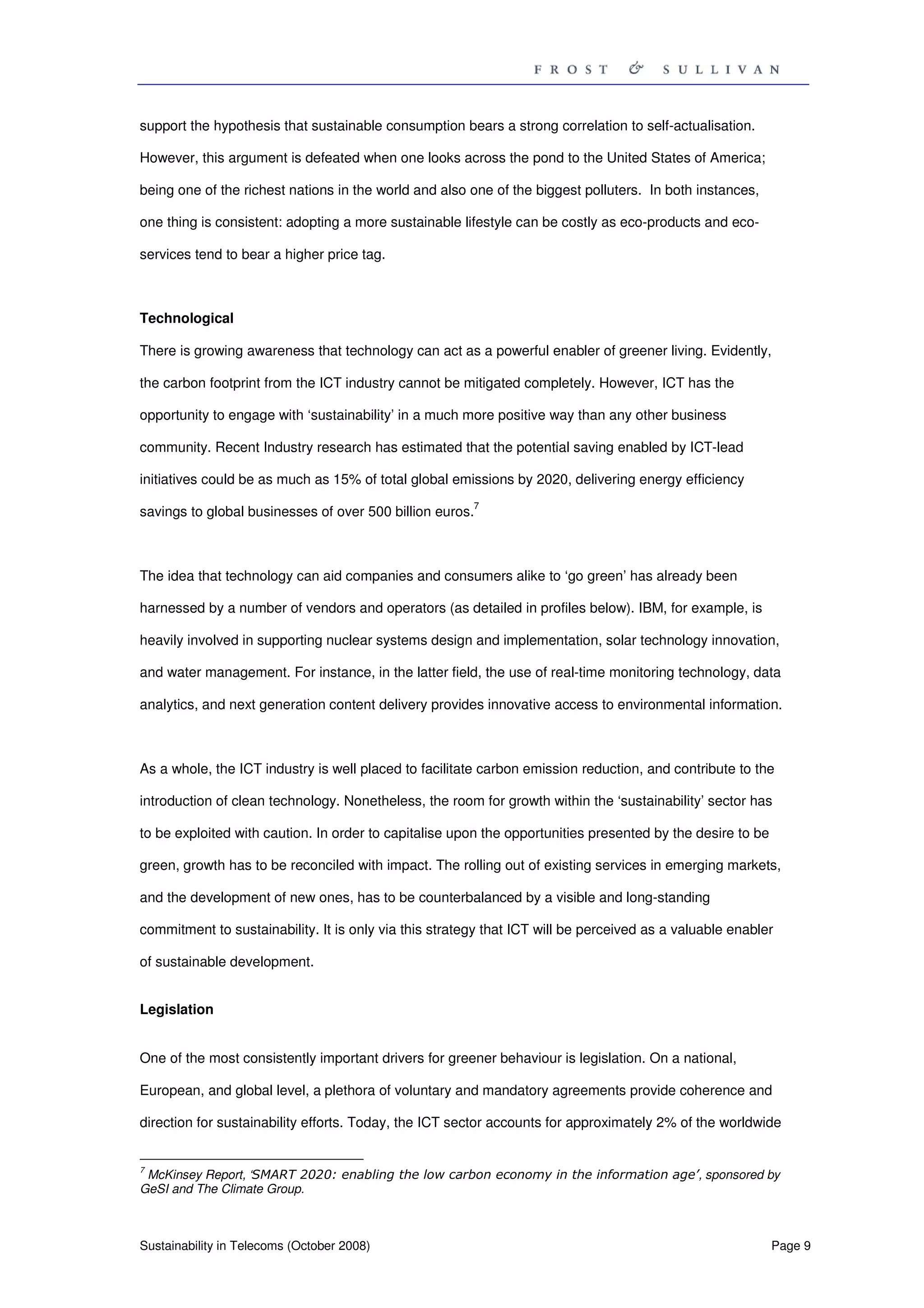 Sustainability in Telecoms