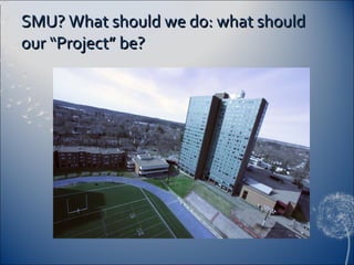 SMU? What should we do: what should our “Project” be? 